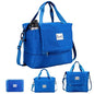 Foldable Travel Duffel Bag for Women, 40L Expandable Carry on Bag Personal Item Flight Approved, Lightweight Water Resistant Overnight Weekender Bag with Wet Pocket for Gym Travel, Blue - color: Blue