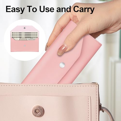 Pu Leather Cash Envelope Wallet - Reusable Cash Stuffing Wallet for Men and Women -Pink - color: pink