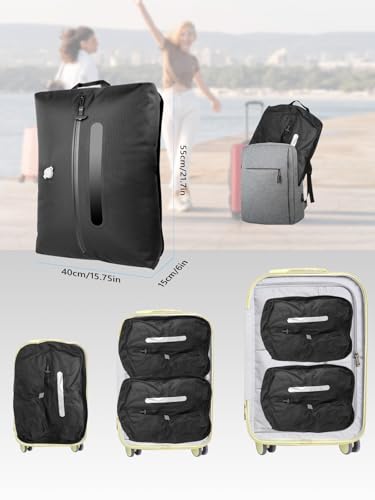 AIDONS Vacuum Seal Bags for Clothing Travel - Reusable Vacuum Compression Bags for Storage Clothes & Blankets, Fits Carry-On, Backpack, Suitcase & Home(Black 1PC+No Pump) - color: Black