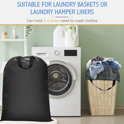 Isink Extra Large Laundry Bag With Handles, Heavy Duty, Travel Laundry Bag for Dirty Clothes, 28" x 40" (Black) - color: Extra Large Laundry Bag With Handles (Black)