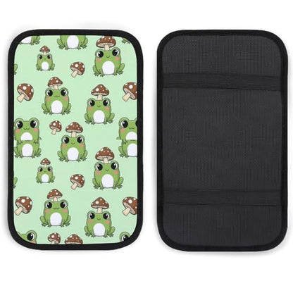 Center Console Armrest Cover Pad Cute Green Frog Mushroom, Universal Soft Comfort Armrest Cushion for Car, Stylish Design Car Armrest Cover - color: Picture (68)