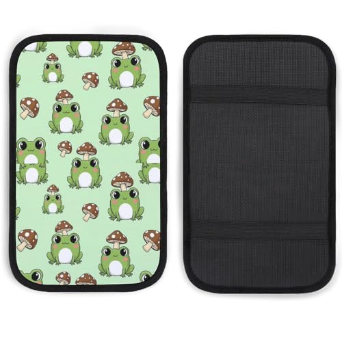 Center Console Armrest Cover Pad Cute Green Frog Mushroom, Universal Soft Comfort Armrest Cushion for Car, Stylish Design Car Armrest Cover - color: Picture (68)