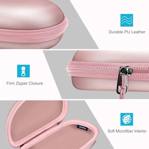 Fintie Sunglasses Case with Carabiner, Hard Shell Shockproof Sport Glasses Cases Travel Zipper Eyeglasses Holder, Rose Gold - color: Rose Gold