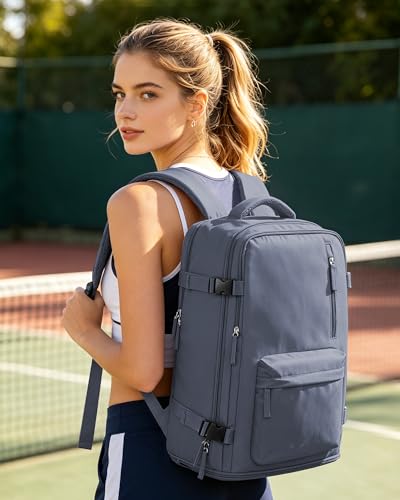 VGCUB Carry on Travel Backpack for Women Men Large Laptop Gym Work Frontier Airlines Personal Item Bag Business Airport Lightweight Backpack Flight Approved Mochilas de Viaje Grey Blue - color: Grey Blue, style: Large