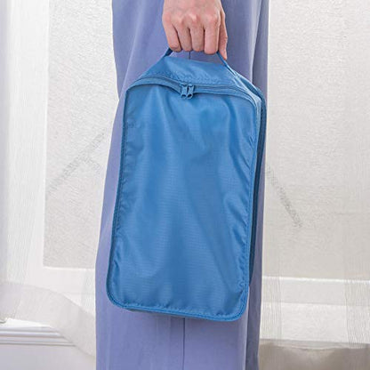 Travel Shoe Bags, Foldable Waterproof Shoe Puches Organizer-Double Layer (Sea Blue2) - color: Sea Blue, size: 2 Packs