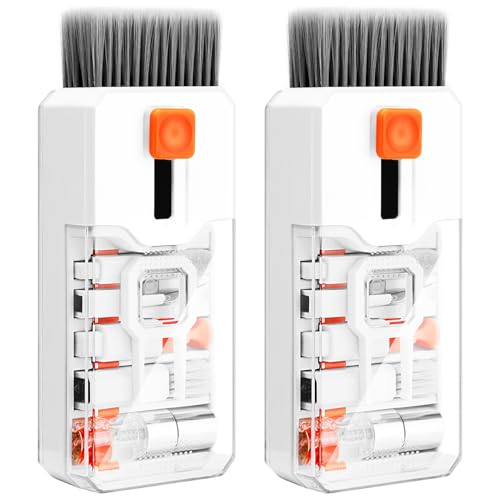 2 Pack Keyboard Cleaner Laptop Cleaning Kit, Computer Screen Cleaning Brush Tool x2, Multi-Function PC Electronic Cleaner Kit Spray x2 for iPad iPhone, Earbuds, Camera Monitor, All-in-one with Patent - color: Multi