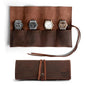 Hide & Drink, Leather Watch Roll Organizer Handmade from Full Grain Leather, Holds Up to 4 Watches, Easy Carry On Watchlover Storage (Bourbon Brown) - color: Bourbon Brown