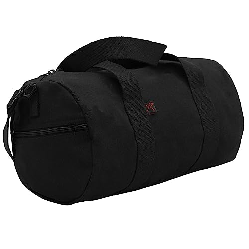Rothco Heavy-Duty Canvas Shoulder Duffle Bag - Rugged Travel Gym Gear Equipment Bag - color: Black, size: 24 Inches