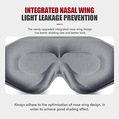Sleep Mask, 3D Deep Contoured Eye Covers for Sleeping, 99% Block Out Light Eye Mask, Zero Pressure Cup Blindfold for Men Women, with Adjustable Strap for Sleeping, Yoga, Traveling (Grey) - color: Grey