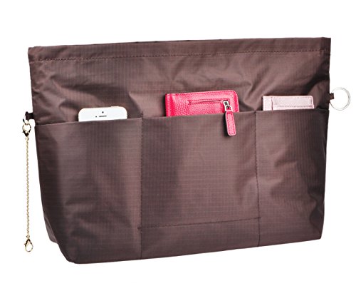 Vercord Handbag Purse Bag Insert Organizers Extra Thick Large Travel Handbag Organizer Coffee - color: Coffee