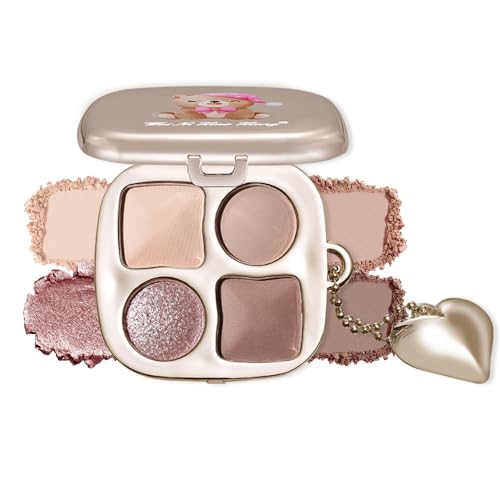 4 Colors Warm Neutral Nude Eyeshadow Makeup Palette with Mirror – Matte & Shimmer High Pigment Blendable Long-Lasting Mini Everyday Eye & Contour Makeup Palette, Perfect for Blue, Green & Brown Eyes - color: A03