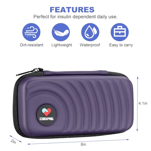 CDBXPRG Insulin Cooler Travel Case,Diabetic Cold Pack Organizer Bag with 2 Reusable Ice Packs for Insulin Pen and Other Medication Diabetic Supplies Dark Purple - color: PU-Dark Purple
