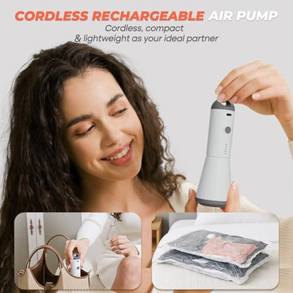 Vacbird Vacuum Seal Bags, 8 Pack 39" Vacuum Storage Bags with Rechargeable Cordless Pump for Space-Saving Compression of Clothing, Blankets, Duvets, Comforters, Pillows - size: 8 Pack 39"