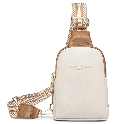 Haytijoe Small Anti Theft Crossbody Bag for Women Faux Leather Lightweight Sling Bags RFID Blocking Fanny Pack for Travel - color: Apricot Brown
