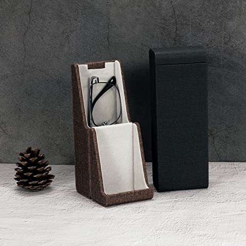 Vemiss Flip-top Glasses Case, Bracket Type Hard Shell Eyeglasses Holder for Women Men - color: A-red