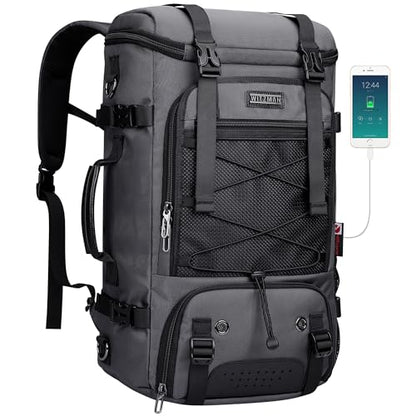 WITZMAN Travel Backpack for Men Large 3 in 1 Convertible Airline Approved Carry-on Luggage Backpack(B715 Silvery Grey) - color: Silvery Grey