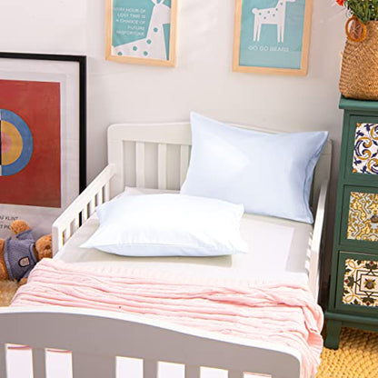 NTBAY Egyptian Cotton Toddler Pillowcases - Set of 2 - Travel Pillow Cases - 500 Thread Count Cotton 13x18 Pillow Covers - Envelope Closure Nursery Pillowcases, 13x18 Inches, White - color: White