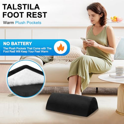 TALSTILA Foot Rest for Under Desk at Work, Footrest with Warm Plush Feet Pocket, Ergonomic Foam Foot Stool, Under Desk Footrests, for Office Desks & Office Chair - Back & Leg Pain Relief