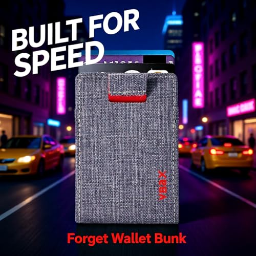 RFID Minimalist Slim Wallet for Men and Women, Holds Up to 12 Cards, Cash, Key Thin and Lightweight Credit Card Holder, Grey Ballistic Nylon - color: Grey Canvas