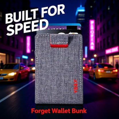 RFID Minimalist Slim Wallet for Men and Women, Holds Up to 12 Cards, Cash, Key Thin and Lightweight Credit Card Holder, Grey Ballistic Nylon - color: Grey Canvas
