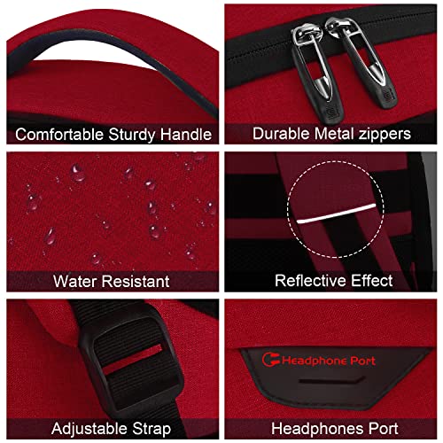Volher Laptop Backpack,Business Travel Anti Theft Slim Durable Laptops Backpack,Water Resistant College Computer Bag for Women & Men Fits 15.6 Inch Laptop and Notebook-Red - color: Red, size: 15.6 Inch, style: Laptop