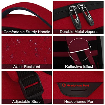 Volher Laptop Backpack,Business Travel Anti Theft Slim Durable Laptops Backpack,Water Resistant College Computer Bag for Women & Men Fits 15.6 Inch Laptop and Notebook-Red - color: Red, size: 15.6 Inch, style: Laptop