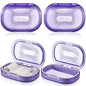 Kigley 4 Pcs Hair Tie Container Small Portable Travel Cotton Swab Holder Dispenser with Lid Plastic Box Storage Containers for Small Items, 3.94 x 2.76 Inch (Purple) - color: Purple