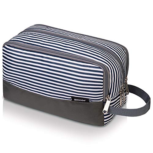 Toiletry Bag for Men Hanging Dopp Kit Water Resistant Shaving Bag Small Toiletry Bag for Traveling (Blue Stripe) - color: Blue Stripe
