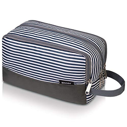Toiletry Bag for Men Hanging Dopp Kit Water Resistant Shaving Bag Small Toiletry Bag for Traveling (Blue Stripe) - color: Blue Stripe