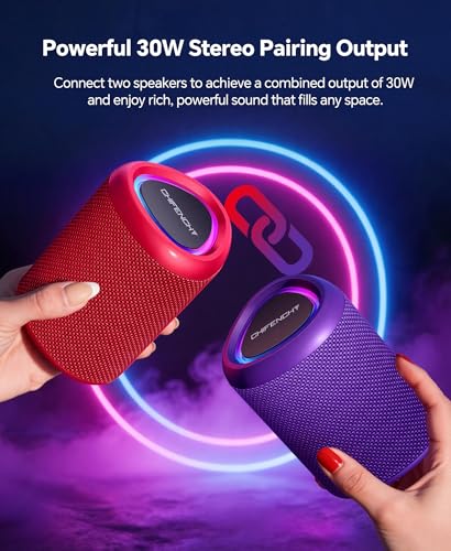 Portable Bluetooth Speaker Beach Essentials: Powerful Crystal Clear Sound/Dynamic Light/IPX5 Waterproof/All Day Playtime/Wireless BT 5.3/TWS Paring, Dad Gifts, Outdoor|Travel|Camping|Pool Accessories - color: Purple