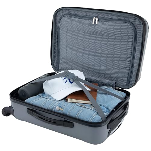 Travelers Club Chicago Hardside Expandable Spinner Luggage, Charcoal, 20"(22in with wheels) Carry-On - color: Charcoal, size: 22" Carry-On