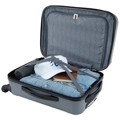 Travelers Club Chicago Hardside Expandable Spinner Luggage, Charcoal, 20"(22in with wheels) Carry-On - color: Charcoal, size: 22" Carry-On