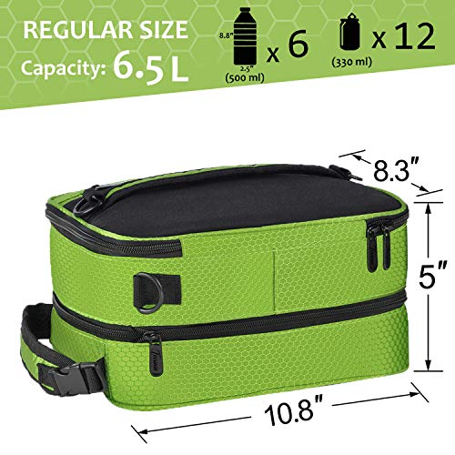 Tirrinia Expandable Insulated Lunch Bag for Men Women – Leakproof Reusable Cooler LunchBox for Kids & Adults with Shoulder Strap, Perfect for Work, School, Office, Travel,Green - color: Green