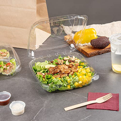 Restaurantware Thermo Tek 45.7 Ounce Clamshell Containers 100 Anti-Fog To Go Food Containers - Freezable Rectangle Clear Plastic Food Packaging Containers Disposable - size: 46 oz