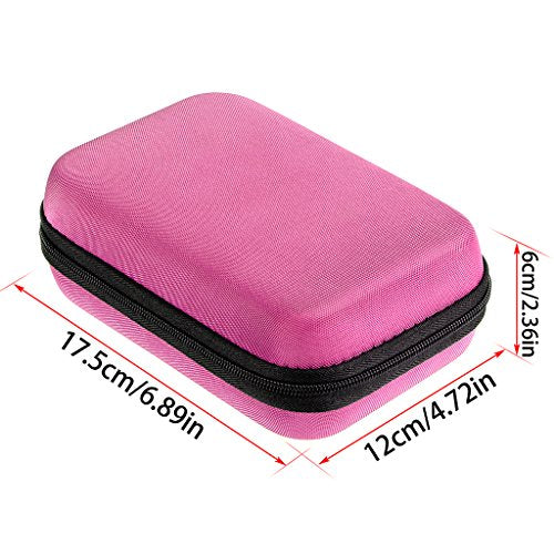 Hipiwe Hard Shell Essential Oil Carrying Case Holds 12 Bottles (Can hold 5ml, 10ml, &10ml Rollers) Travel Size Essential Oils Bag Organizer (Pink) - color: Pink