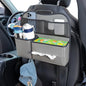 Leather Car Seat Back Organizer with Tissue Holder, Water Bottle Holder, Phone Holder for Road Trips. (Gray) - color: Gray