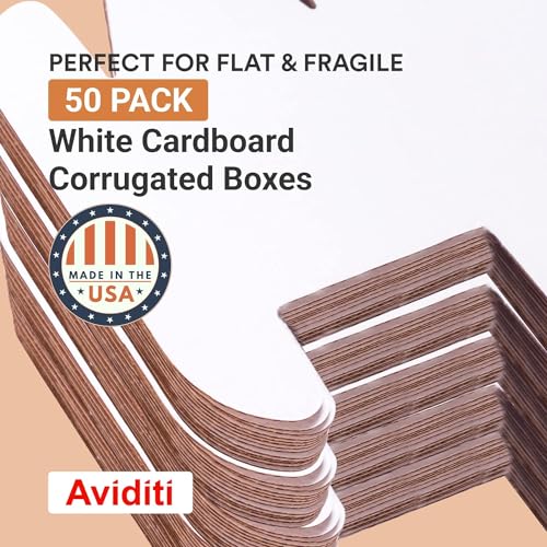 BOX USA Corrugated Mailing Mailer Boxes Small 8" x 4" x 2" (50 Pack) Cardboard Shipping Box for Packaging Moving Packing Storage - White, 50 Pack - size: 8 x 4 x 2 inches