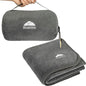 BlueHills Travel Blanket Pillow Rolled Premium Soft Plush Airplane Throw Traveling Essentials Compact in a Bag 70 X 48 inches for Long Plane Flight Portable Lightweight Grey Gray R01 - color: R01-gray