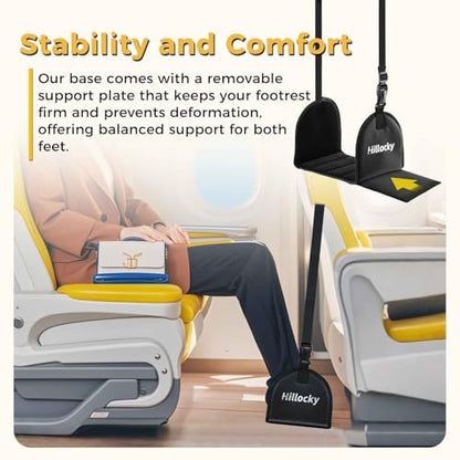 2 Pack - Foot Hammock for Plane Travel, Portable Airplane Foot Hammock with Memory Foam and Hardboard, Airplane Travel Essentials