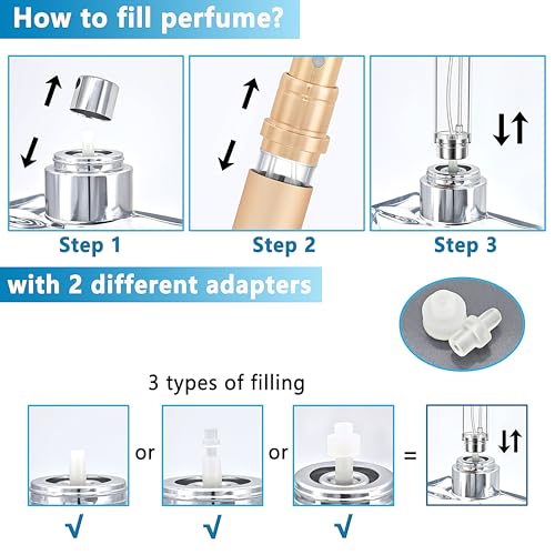Travel Refillable Perfume Atomizer Bottle 5ml Leakproof Travel Perfume Refillable Bottle, Perfume Atomizer (Gold) - color: Gold
