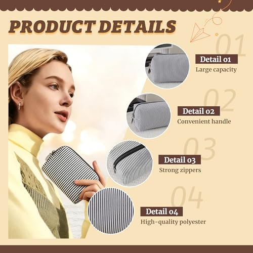 2pcs Makeup Bag Travel Toiletry Bag for Women Lightweight Make Up Bag Purse Organizer Pouches Large Cosmetic Bag Small Makeup Pouch Medicine Bag Travel Essentials for Women Black - color: black
