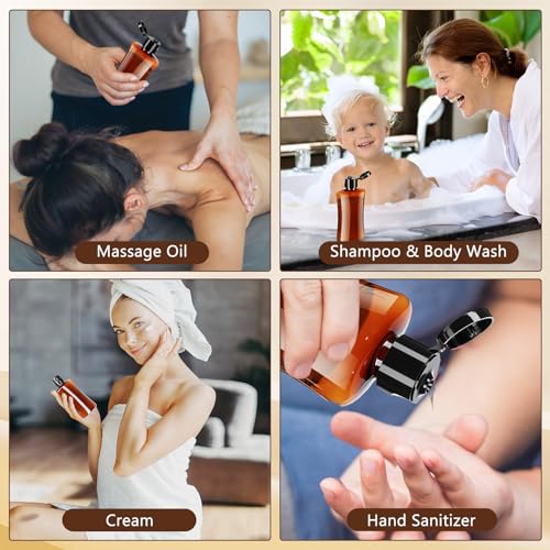 Domensi 6 Pcs 3.4 oz Travel Bottles Bulk Plastic Squeeze Empty Lotion Bottles with Flip Cap Small Portable Travel Leak Proof Refillable Cosmetic Container for Toiletries Liquid Shampoo