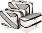 BAGAIL 6 Set Packing Cubes,Travel Luggage Packing Organizers - color: The Beige, style: 6 Set