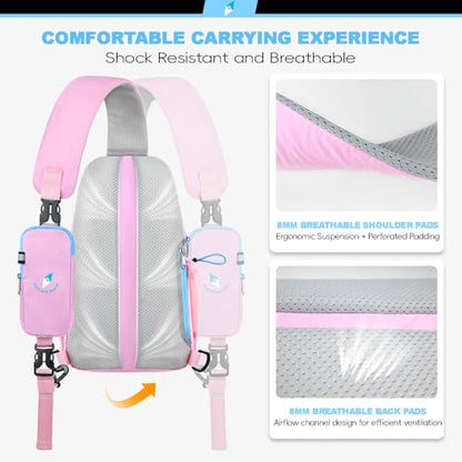 Seektop RFID Anti-Theft Crossbody Bag Sling Backpack for Women & Men, Casual Chest Daypack for Daily Travel - color: Pink