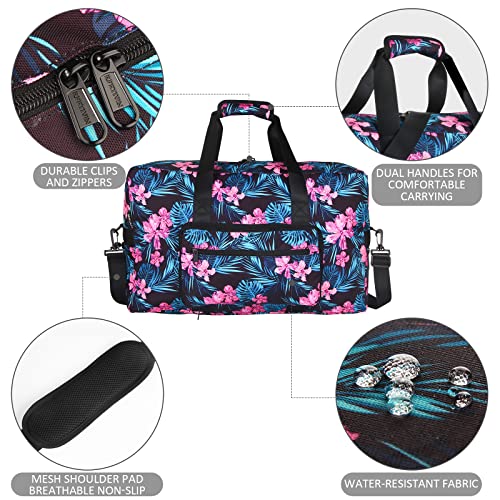 F.FETIVIN Weekender Bag Carry On Travel Duffle Medium Overnight Bag for Women(Flower2) - color: 11-Flower2