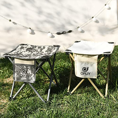 Opliy Camping Stool 2 Pack,13.5 Inch Portable Folding Stool for Outdoor Gardening and Beach Hiking Fishing,Foot Stool with Carry Bag (Camouflage) - color: Camouflage
