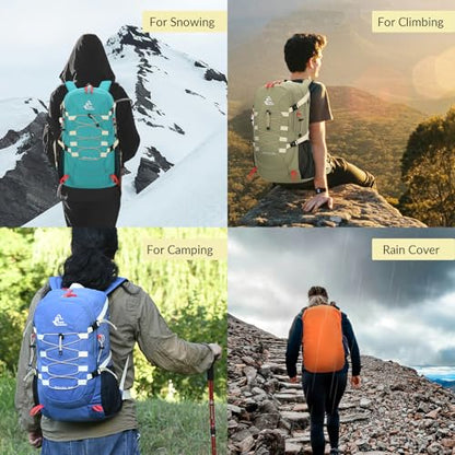 Bseash 40L Waterproof Hiking Camping Backpack with Rain Cover, Outdoor Sport Travel Bag Daypack for Climbing Skiing Cycling (Army Green) - color: Army Green
