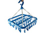 Clip and Drip Hanger Clothes Hanger Drying Rack 32 Clips (Blue) - color: Blue
