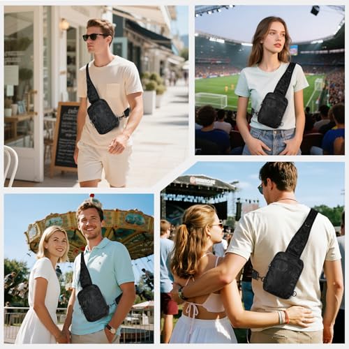 VADOO Sling Bag, Crossbody Bag with Zipper Lock, RFID Blocking & Water Resistant for Men and Women - color: Camouflage Black