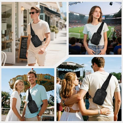 VADOO Sling Bag, Crossbody Bag with Zipper Lock, RFID Blocking & Water Resistant for Men and Women - color: Camouflage Black